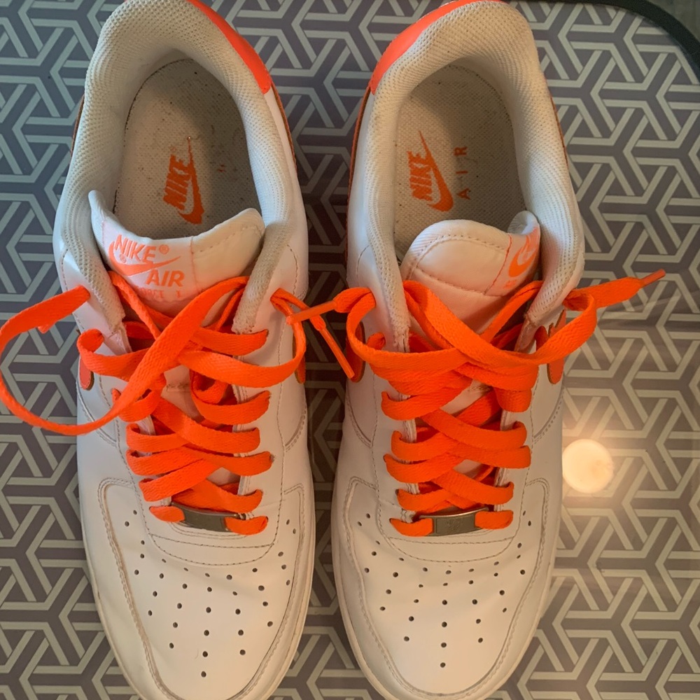 Mens Air Force 1-Orange-white/Size 10.5